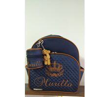 Mochila e Frasqueira Térmica e Porta Chupetas Personalizada Azul Marinho - 41419